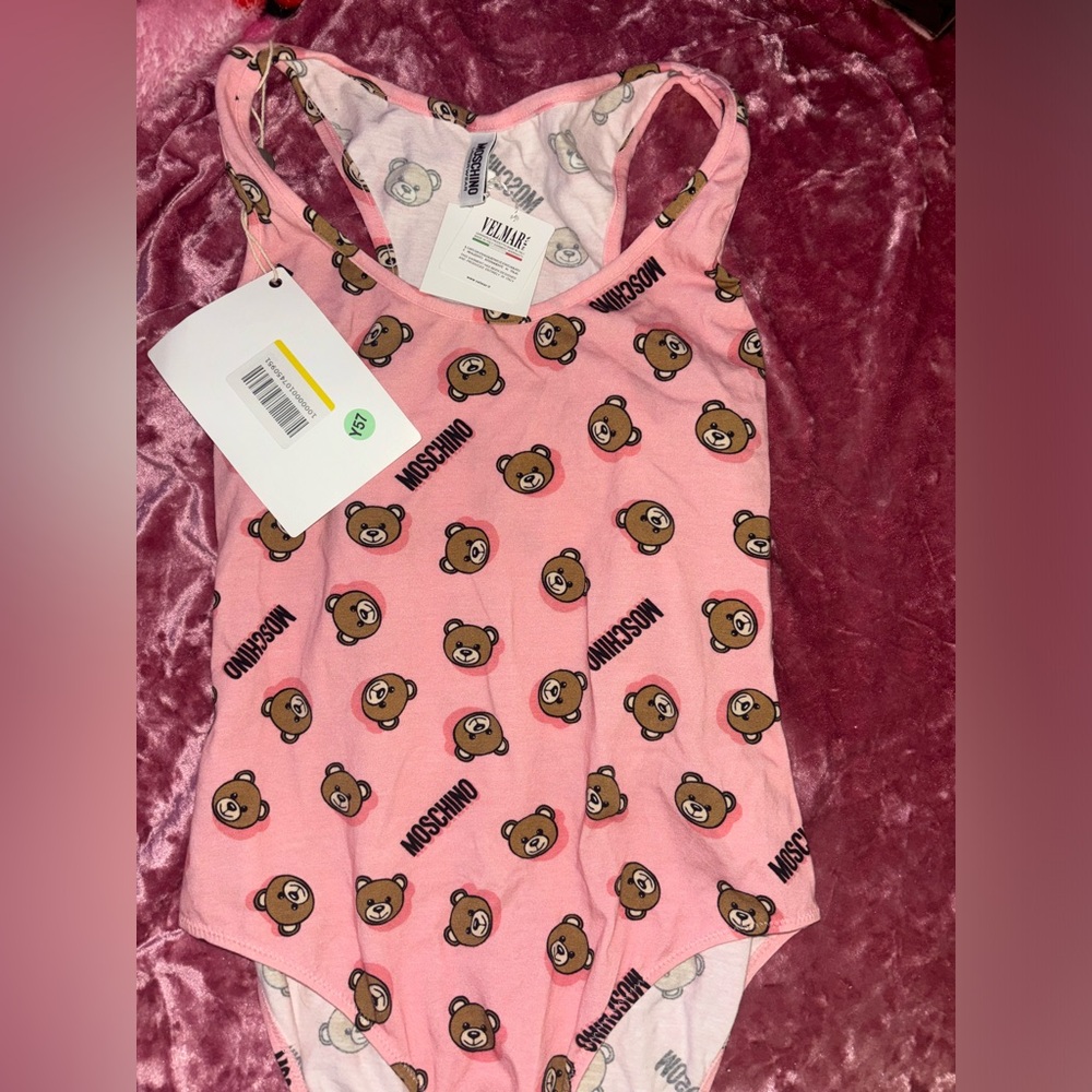 Moschino Pink Bear Print One Piece Onesie Yoox Small